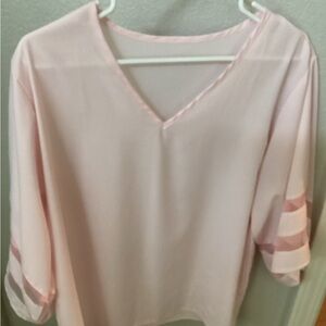 Elegant Pink V-Neck Women's Top